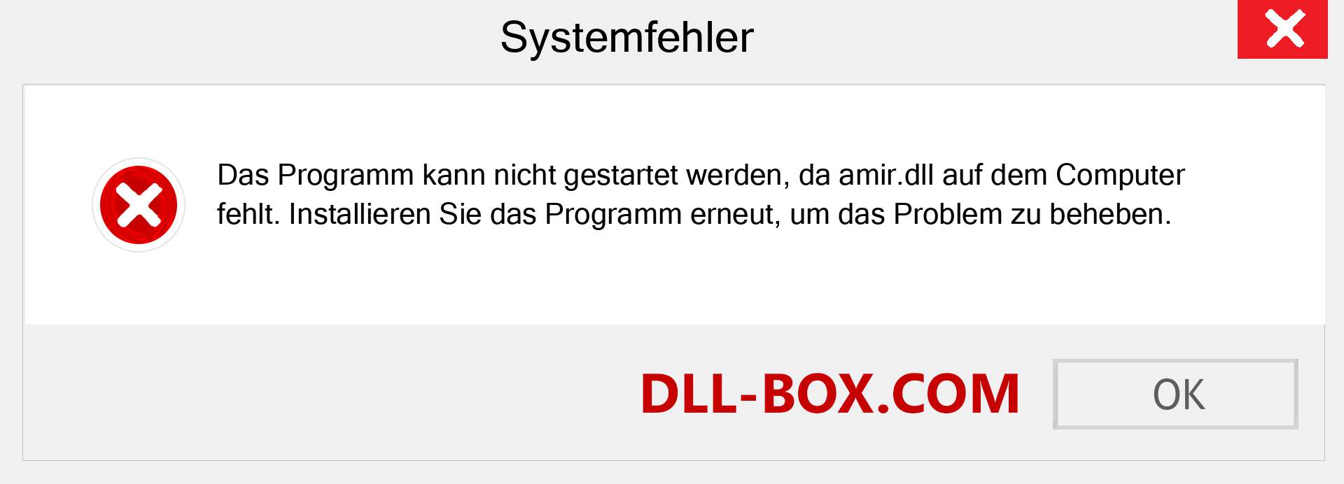 amir.dll-Datei fehlt?. Download für Windows 7, 8, 10 - Fix amir dll Missing Error unter Windows, Fotos, Bildern